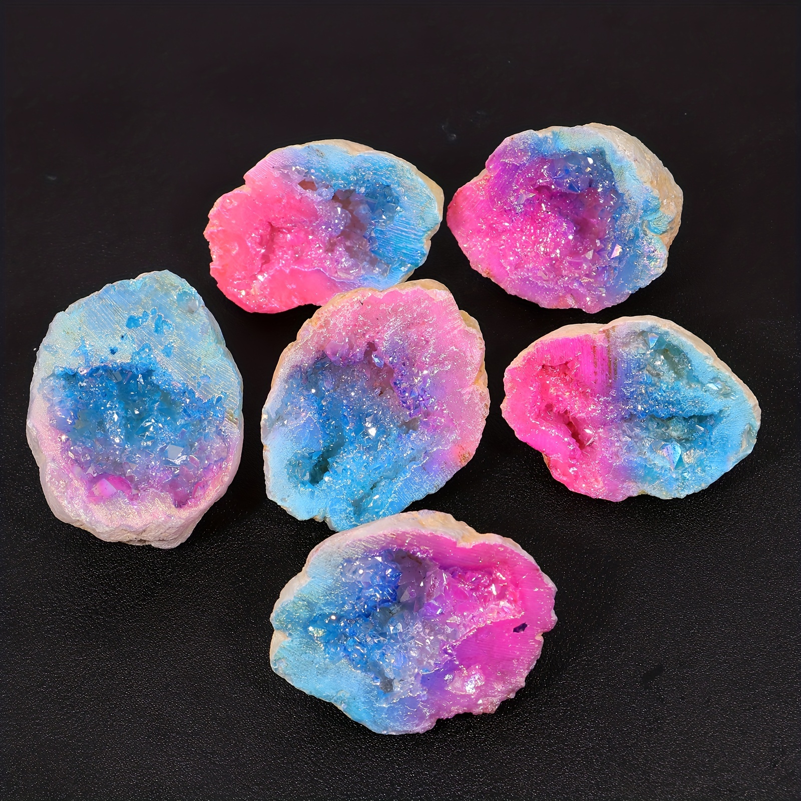 Pink Gemstone Cluster Healing Stone Ball Geode